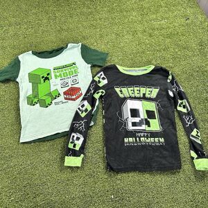 Lot Of 2 Kids Minecraft Pjs Size 8